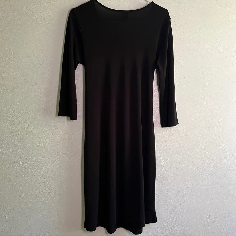 GAP black, long-sleeved dress with waist sash. Sz S. Preowned. Like new.